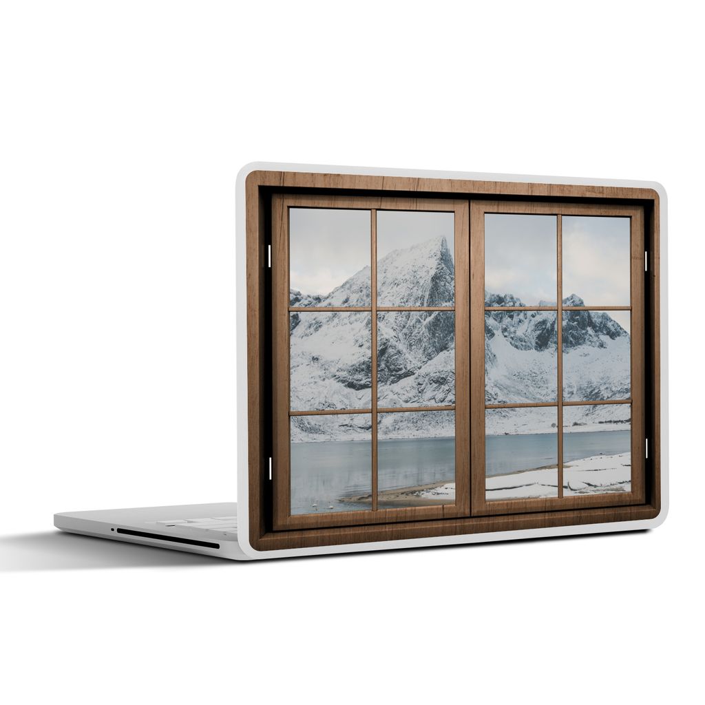 MuchoWow Laptop Aufkleber Sticker Cover Ansicht - Landschaft - Winter 30x21 cm - Sticker für Laptop - Selbstklebend
