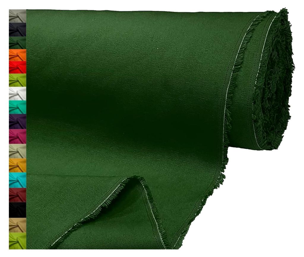 100% Baumwolle Segeltuch Stoff Canvas Material 145cm 250GSM Meterware - 2 Meter 200cm x 145cm Dunkelgrün