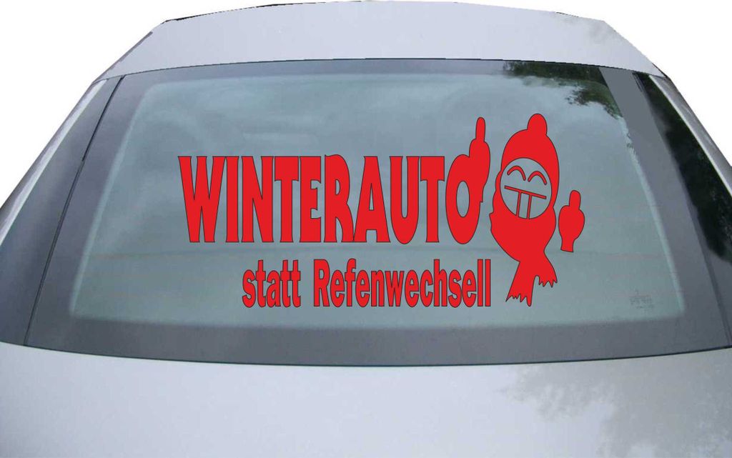 Indigos UG - Aufkleber Heckscheibe & Motorklappe DE6140 - rot - 600x285 mm - winterauto statt refenwechsell - Auto Scheiben Fenster Heckklappe Tuni...
