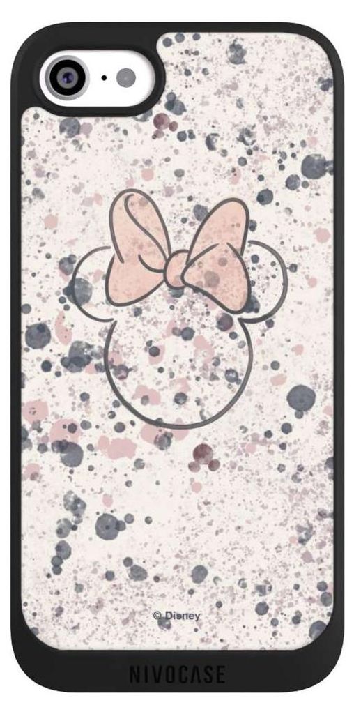 NIVOCASE Handyhülle für Apple iPhone SE (2020) Hülle NIVOpure Case Schwarz Disney Minnie Mouse Wasserfarbe