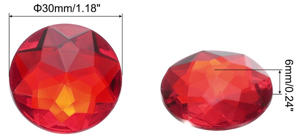 25 Stš¹ck Runder Strasssteine Rot, 30x30mm, Glitzersteine zum Basteln und Rhinestones, fš¹r DIY Basteln, Perlen, Hochzeit Party, Kostš¹me, Sc...