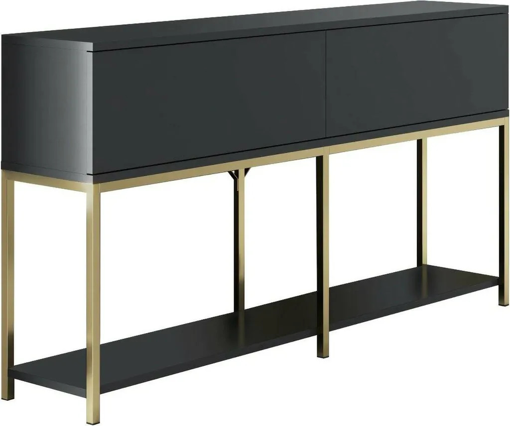 Buffet Étroit 150cm Noir : Finissez-en avec le Désordre dans le Couloir
