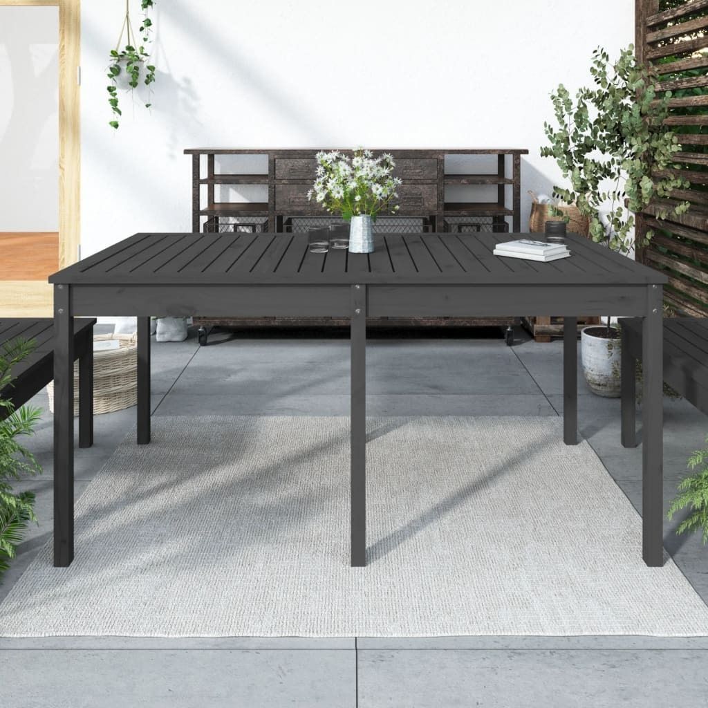 Maison Exclusive - Gartentisch Grau 159,5x82,5x76 cm Massivholz Kiefer