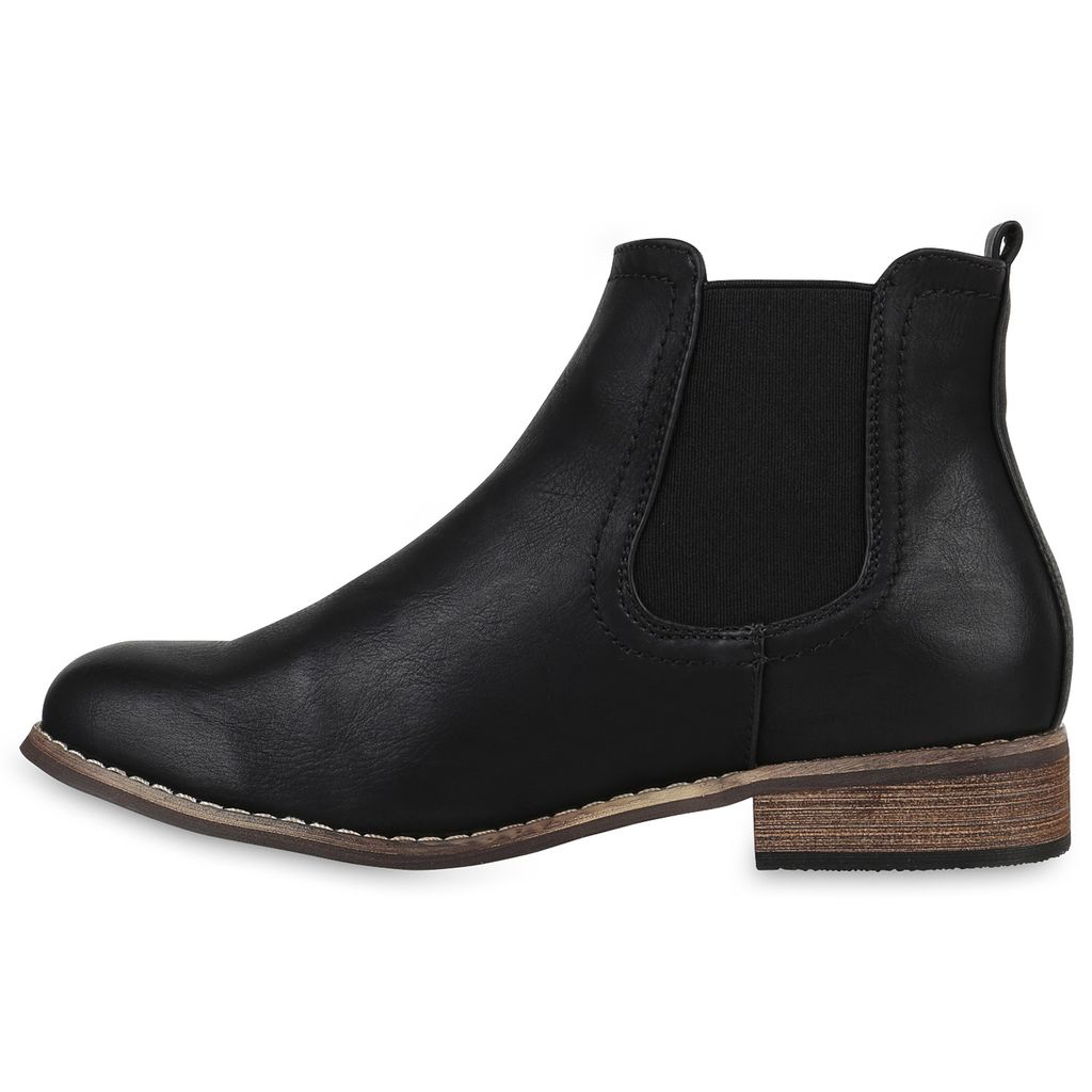 Mytrendshoe Gefütterte Chelsea Boots 811822 Schwarz 39