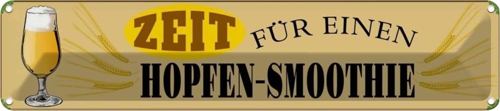 vianmo Blechschild 10x46 cm Bier Zeit für einen Hopfen Smoothie Spruch Zitat