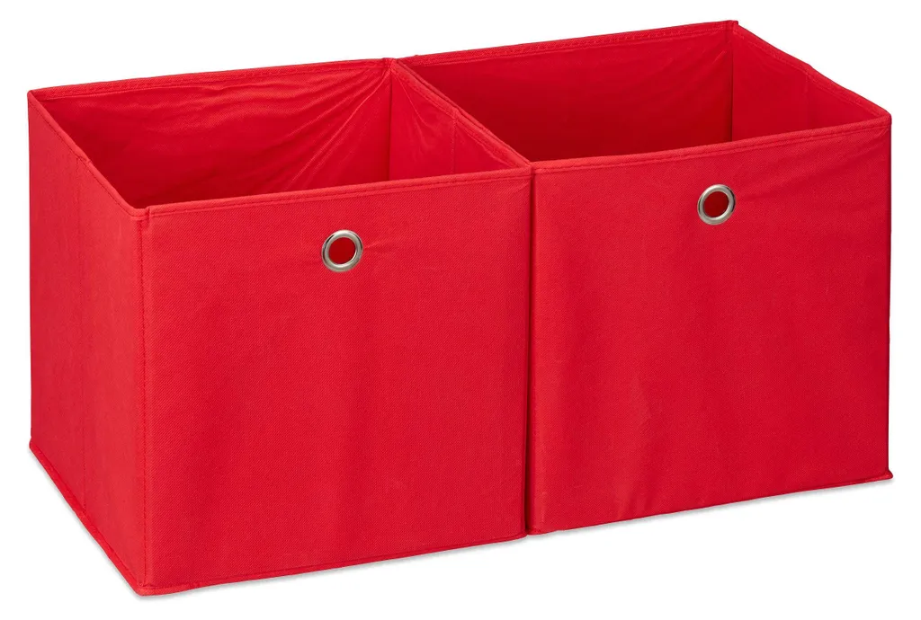 Panier de rangement cubique en textile gris lot de 2 pour bac étagère