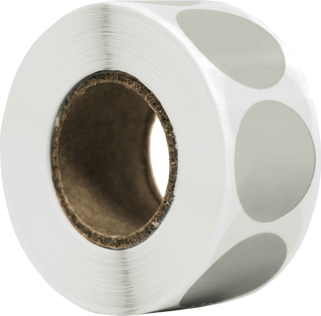 500 Runde Etiketten Transparent 20 mm auf Rolle - Siegel - Markierungspunkte - Leere runde Aufkleber - DULA