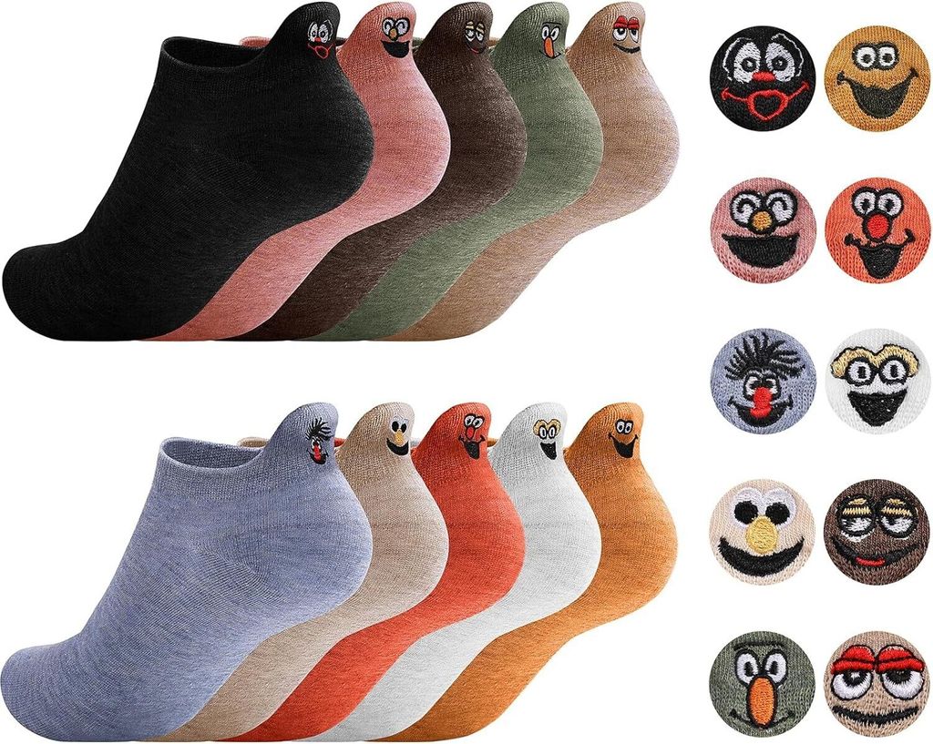 10 Paar Damen Lustige bunte Socken Baumwolle, Gr. 35-41, Produktbild 