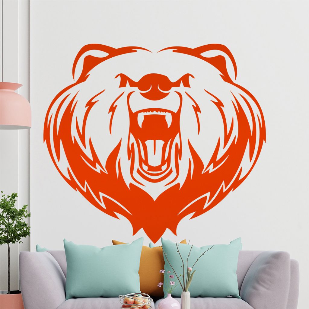 KIWISTAR Braunbär - Bär Wildniss Aggresiv Zähne Wandtattoo in 6 Größen - Wandaufkleber Wall Sticker - Dekoration, Küche, Wohnzimmer, Schlafzi...