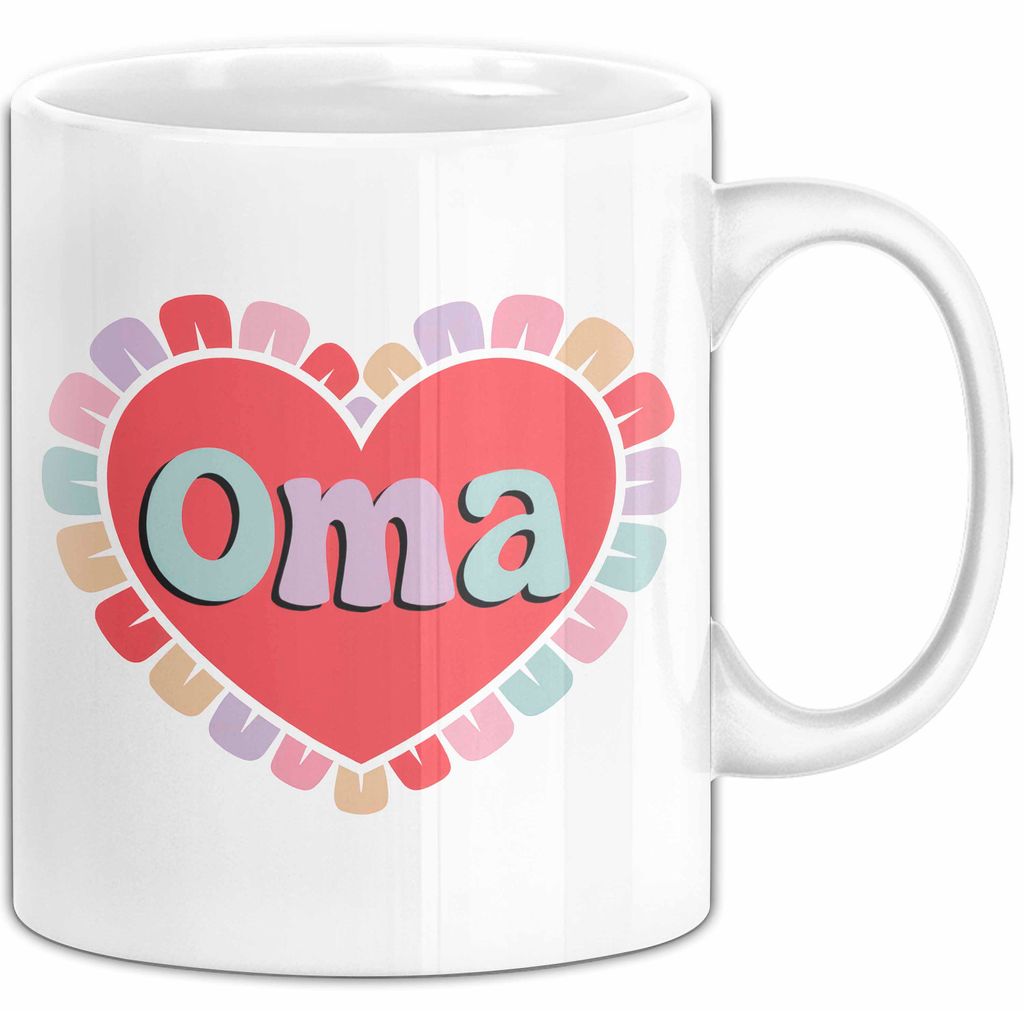 Oma Tasse Geschenkidee Oma Herz Liebende Familie Nana (Weiß)