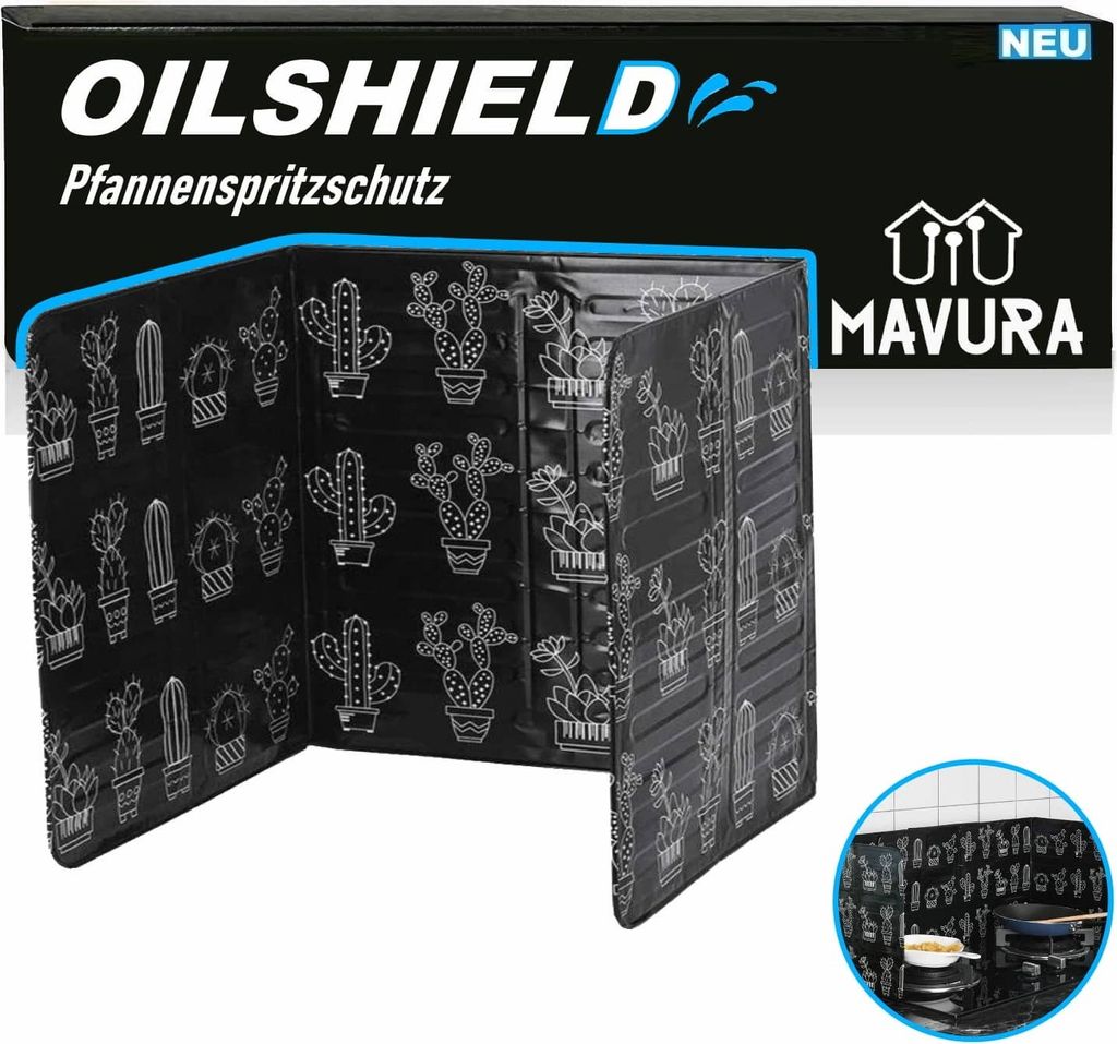 OILSHIELD Spritzschutz Faltwand Küche Kochen Öl Faltbare Produktbild 
