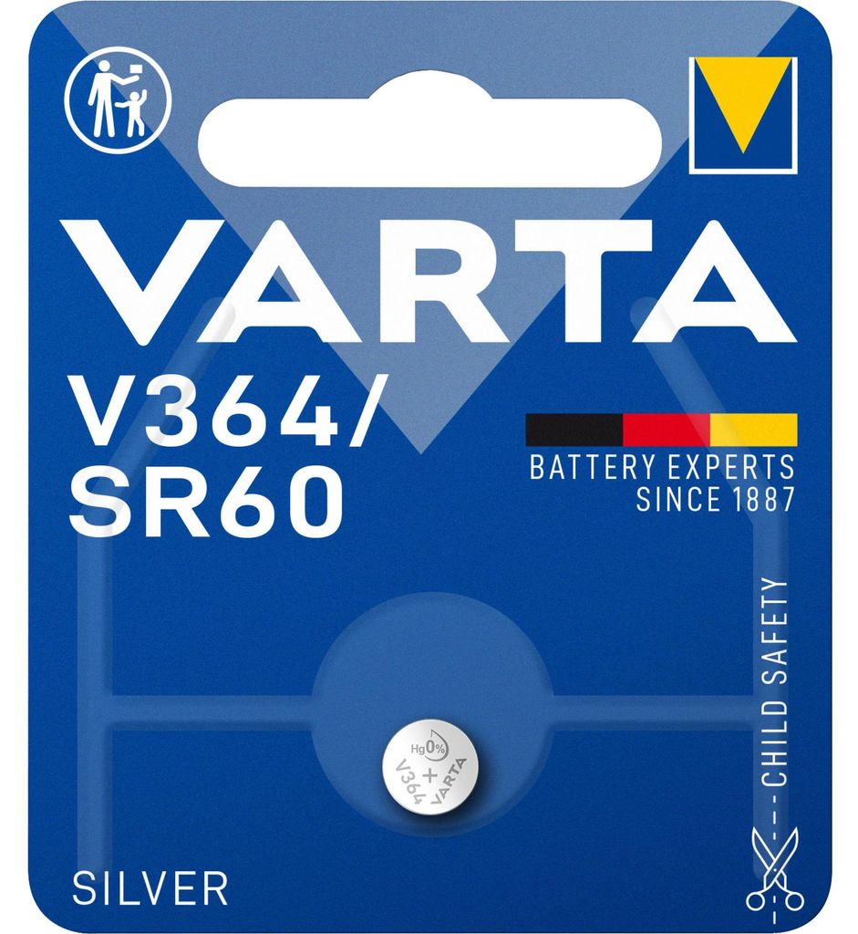Varta 1x 1.55V V 364, Silberoxid, Bouton/pièce, 1.55 V, Image du produit 
