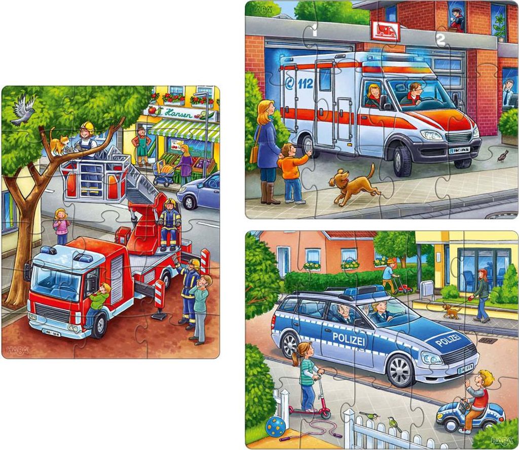 Haba Puzzles Police Pompiers Secours Image du produit 