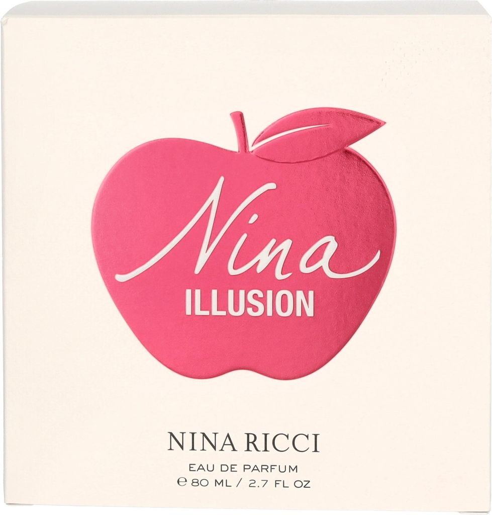 The image shows the front of a perfume box for Nina Ricci Nina Illusion.