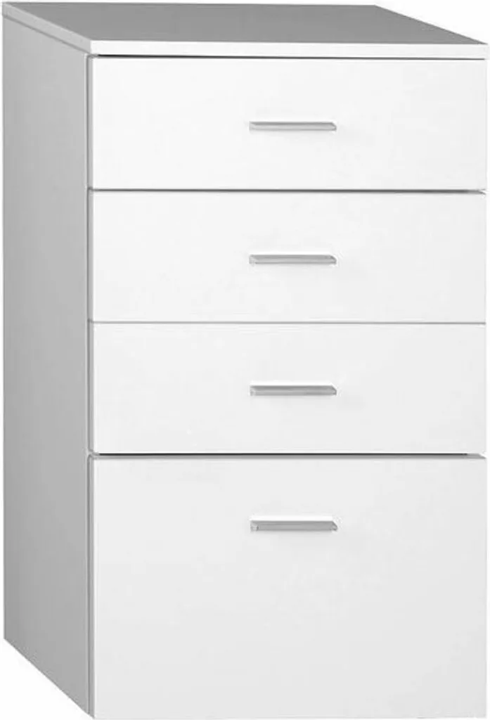 Meuble à tiroirs compact Aqualine Zoja 500x780x290 mm pour petit espace blanc