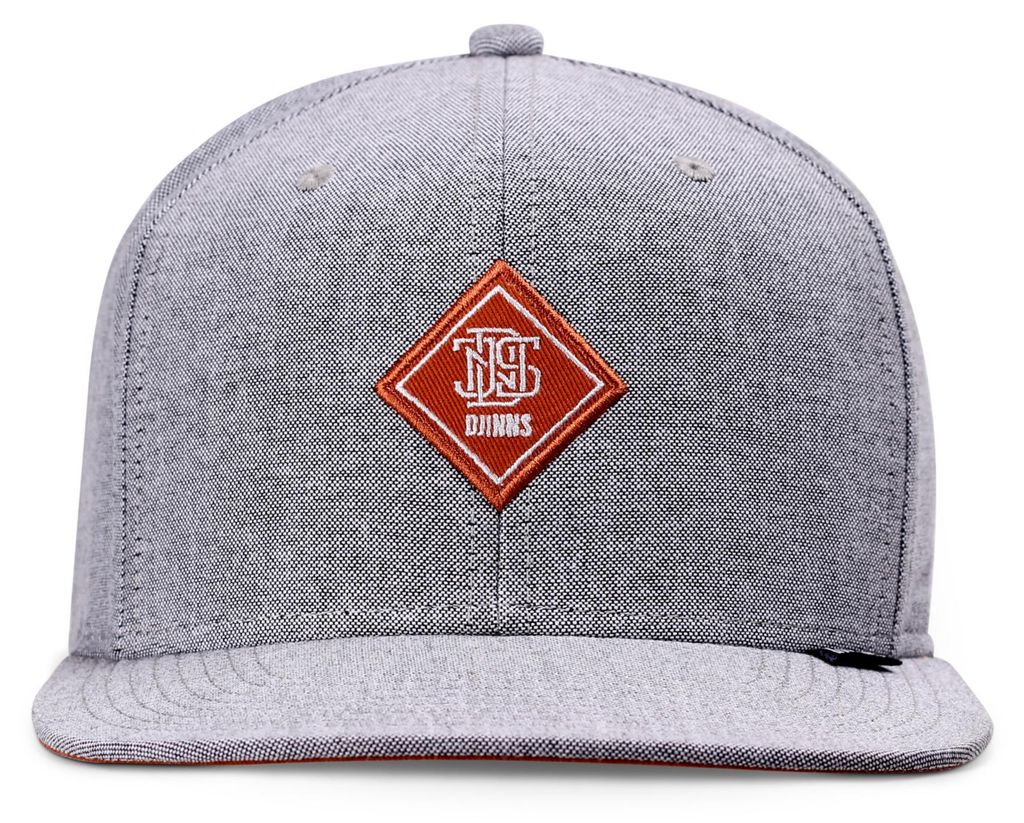 DJINNS Snapback Cap 6P OxfordContra light grey/rust