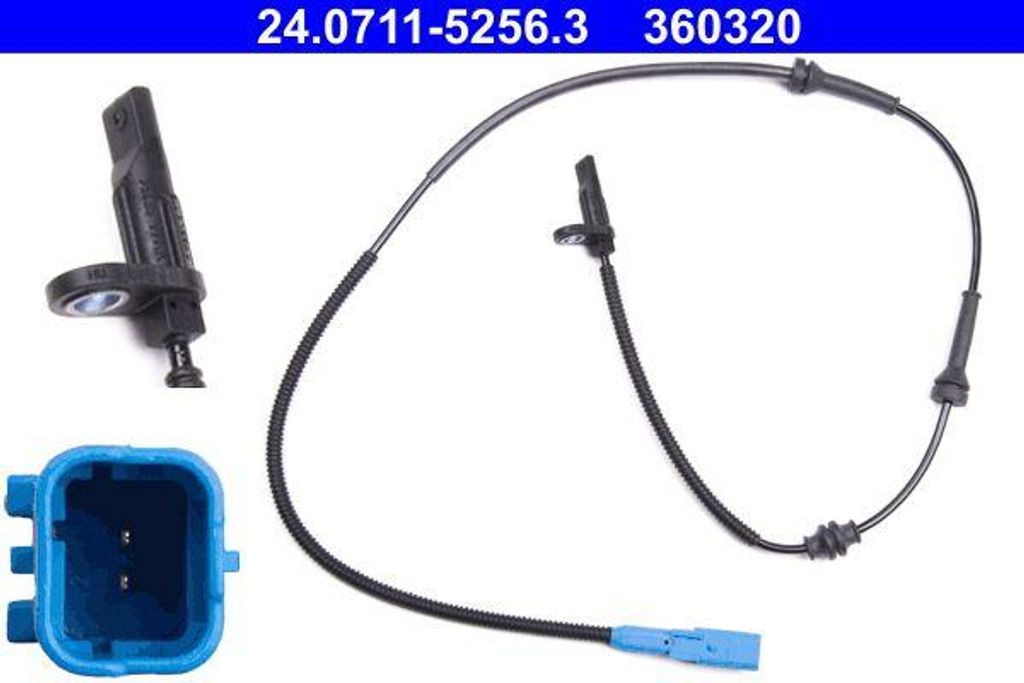 ATE 24.0711-5256.3 Raddrehzahlsensor OE 4545E4 kompatibel mit C-Elysee, C3, C4, DS3, 2008, 207, 208, 301