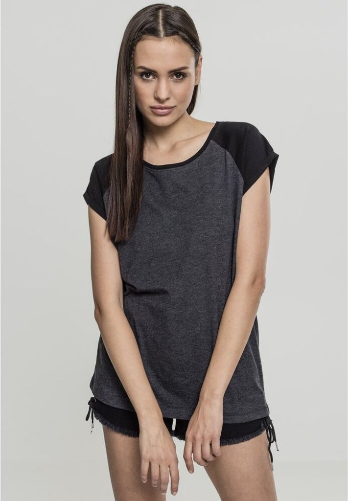 Urban Classics Donna - RAGLAN Top a contrasto antracite - Immagine del prodotto 