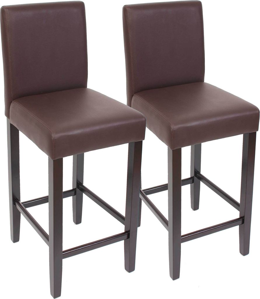 2er-Set Barhocker Cesena Kunstleder braun, dunkle Füße