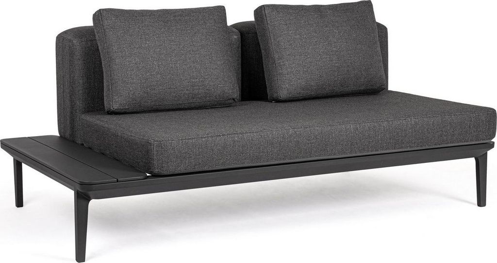 BOLZANO Monaco anthrazitfarbenes Garten-Modulsofa 174 cm auf Beinen
