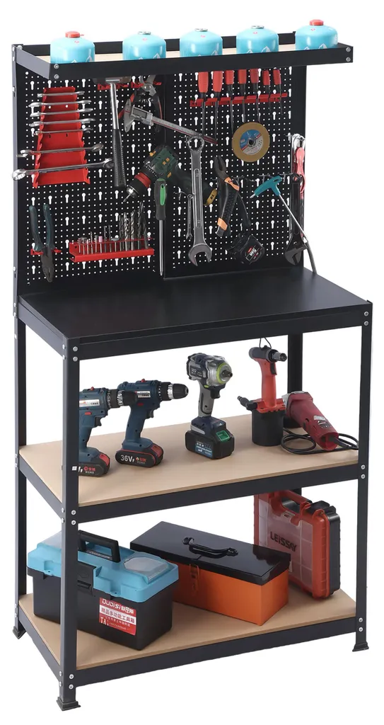 Établi avec paroi perforée pour ne plus perdre vos outils de garage