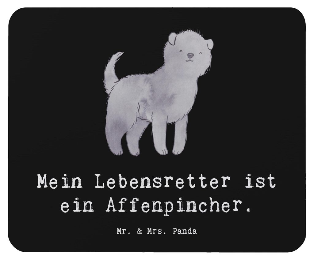 Mr. & Mrs. Panda Mouse Pad Affenpincher Lebensretter - Schwarz - Geschenk, computer mauspad, Mousepad, laptop, gummi