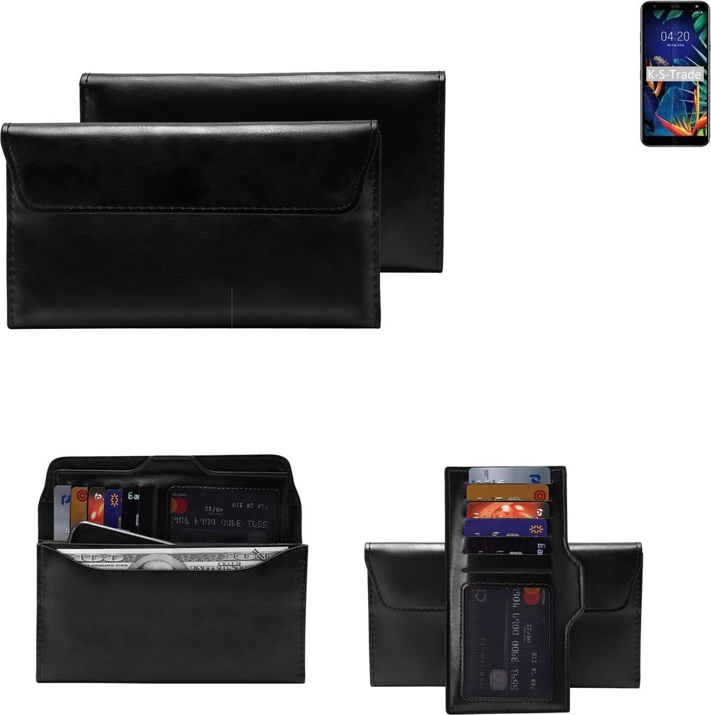 K-S-Trade Handy Hülle kompatibel mit LG Electronics X4 (2019) Schutz Hülle Tasche Schutz Case Handytasche Kunstleder schwarz, 1x