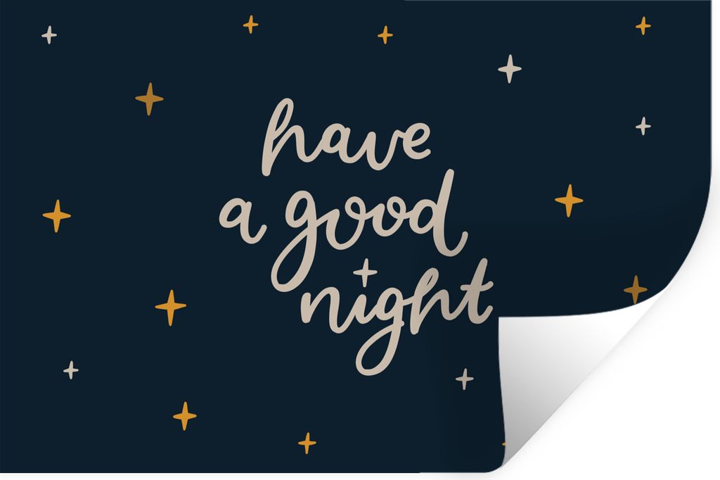 MuchoWow Wandtattoo Wandsticker Wandaufkleber Sprichwörter - Eine gute Nacht - Kinder - Zitate - Kinder - Baby 120x80 cm Selbstklebend und Repos...