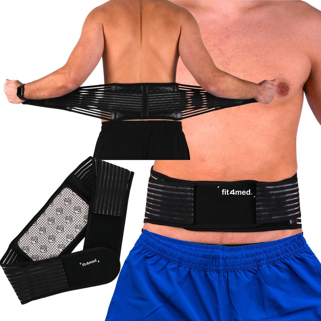 FIT4MED | Magnetischer Lendenwirbelgurt - 15 X 114 Cm - Stabilisiert - Selbstwärmende Magnete - Unisex - Xl/xxl