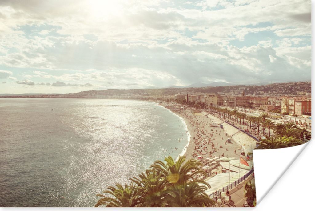 MuchoWow Poster Meeresküste - Nizza - Frankreich 90x60 cm - Schlafzimmer