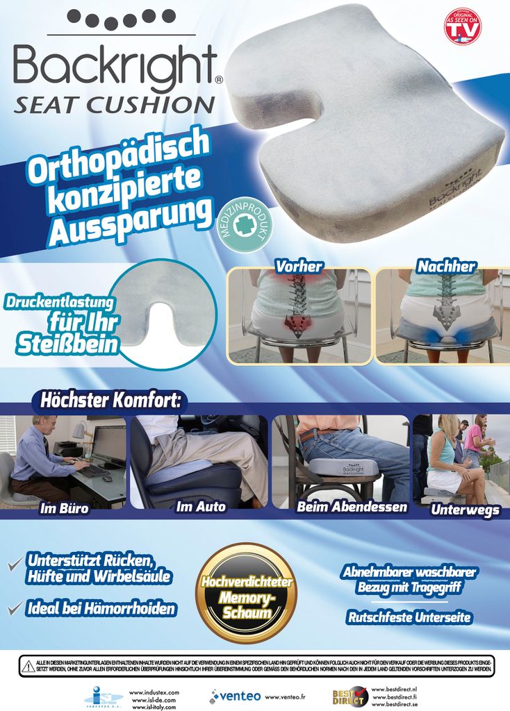 Backright Seat Cushion - Orthopädisches Sitzkissen, Produktbild 8