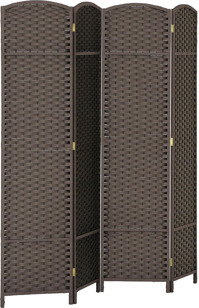 HOMCOM Paraván, 4dílný, 160 x 170 cm, přepážka z borového Obrázek produktu 