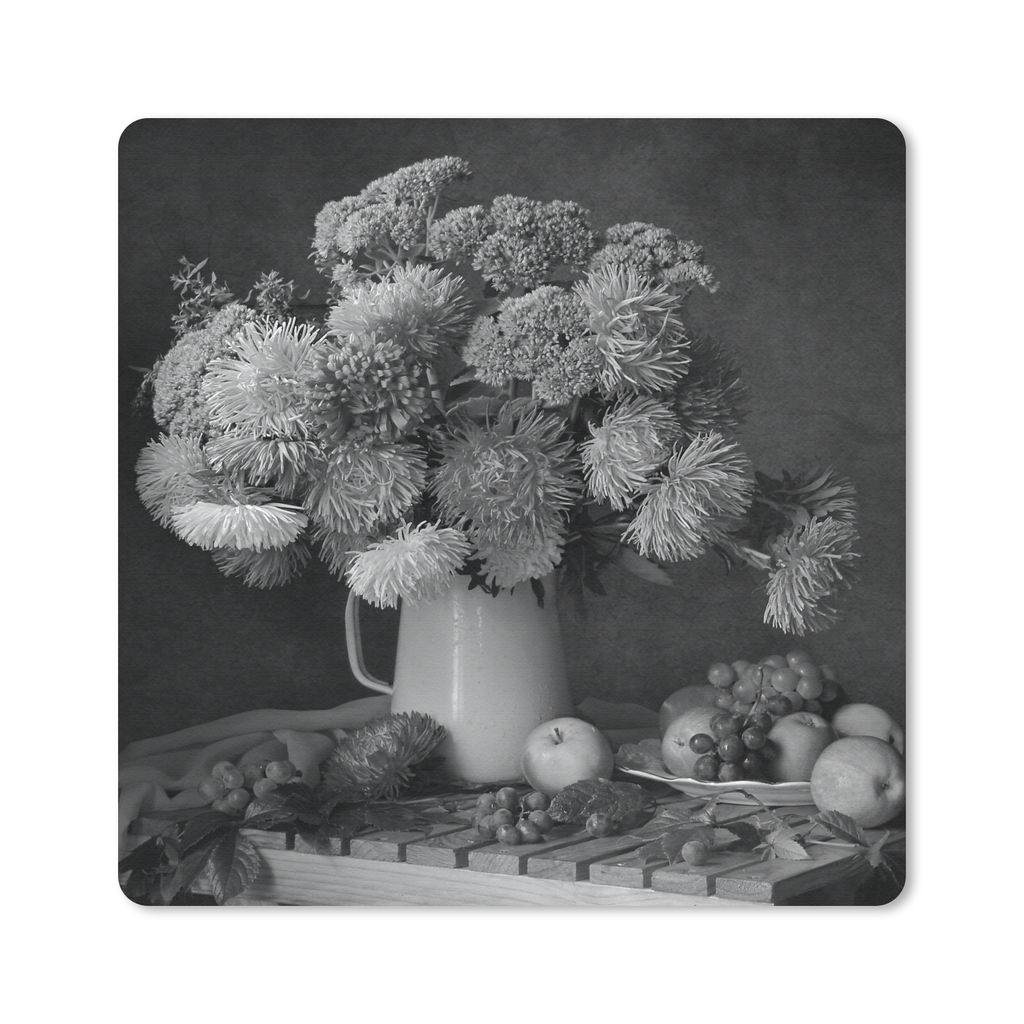 MuchoWow Mauspad Mousepad Stilleben - Dose - Blumen 20x20 cm - Mousepads - Maus Mat - Pad - Mausunterlage - Desk Mat - Bureauartikeln