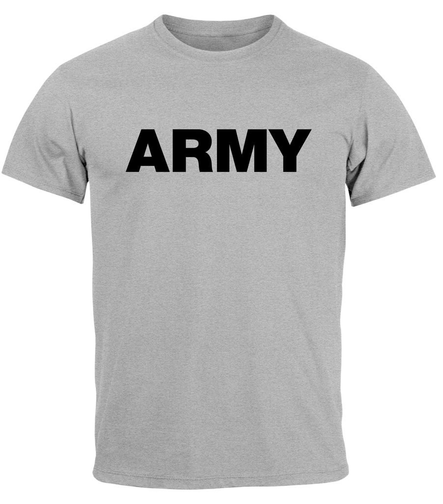 cooles Herren T-Shirt Aufdruck Army Print Fashion Streetstyle Neverless grau-schwarz XL