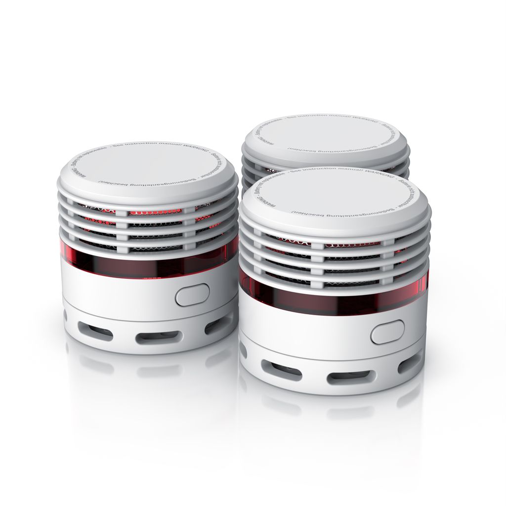 Brandson 3x Rauchmelder, 10-Jahres Batterie, Lautstärke 85 db, LED, Prüftaste,