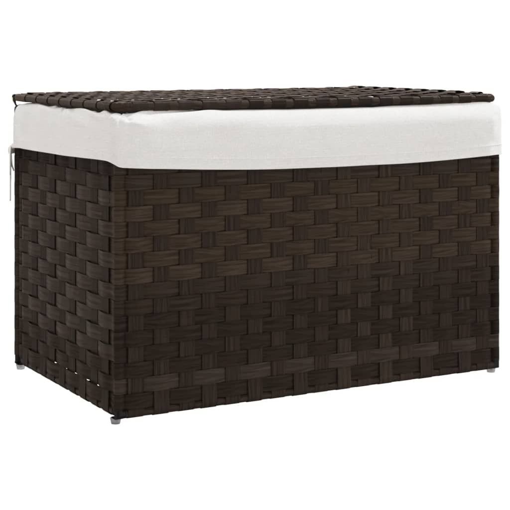vidaXL Kosz na pranie z pokrywą Ciemnobrązowy 55,5x35x34 cm Zdjęcie produktu 