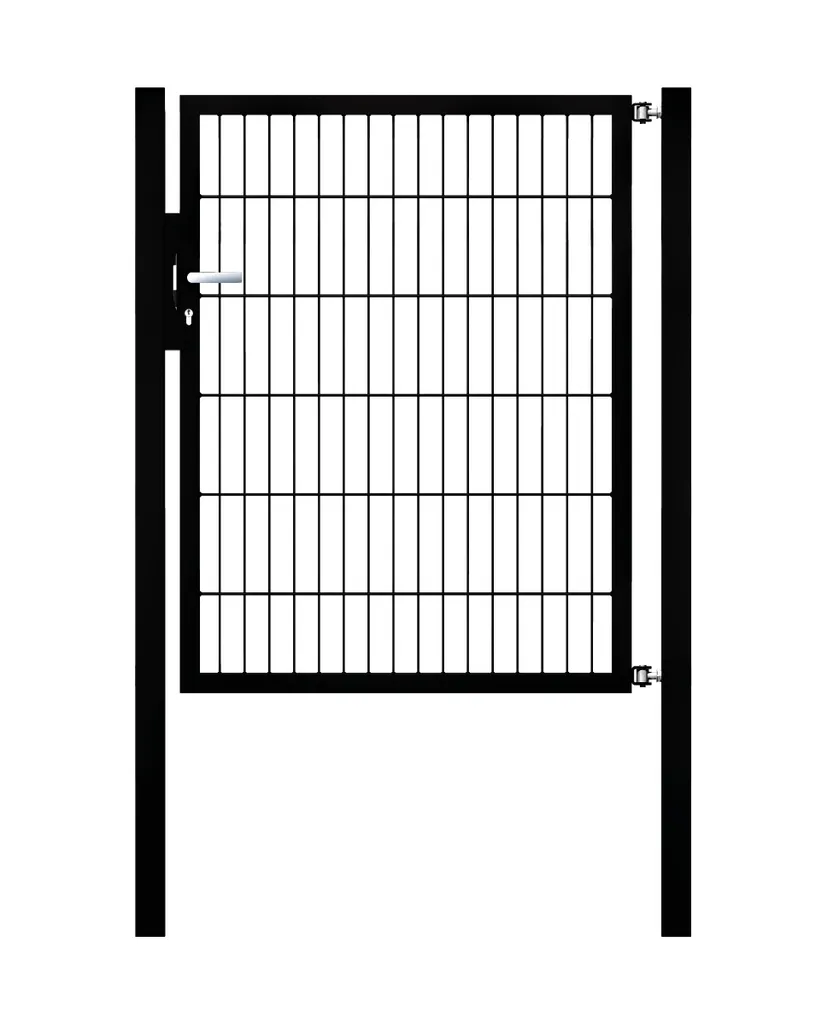 Portillon de Jardin Noir Flexo 120 cm avec Kit de Montage Complet