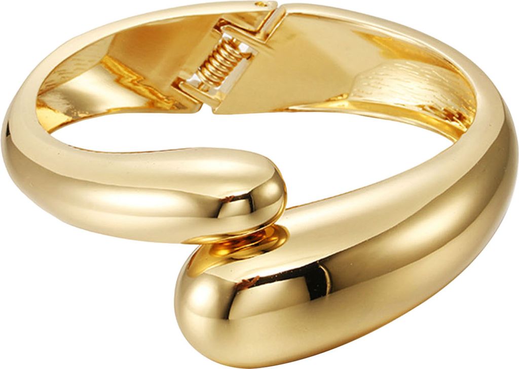 Armreif für Damen, offen, verstellbar, Zinklegierung, goldene Farbe, glatt, galvanisiert, poliert, Handgelenkschmuck, Jahrestag, Geburtstagsgesche...