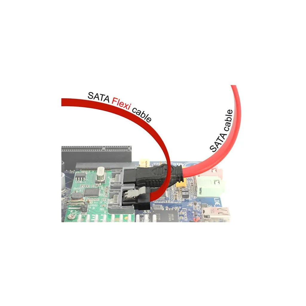 Câble SATA 3 pour mini PC et boîtier ITX Delock FLEXI rouge de 10cm - 4