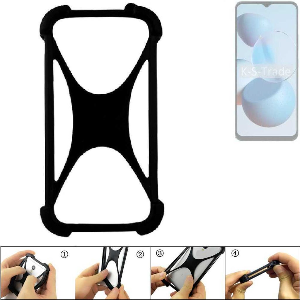 K-S-Trade Handy-Hülle Schutz-Hülle kompatibel mit Cubot A10 Silikon Bumper TPU Softcase Smartphone Stoßschutz, schwarz