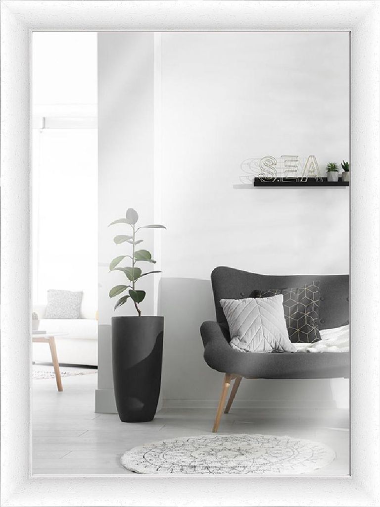 MendeFrames H220 Wandspiegel Klassisch Weiß 70x90 cm
