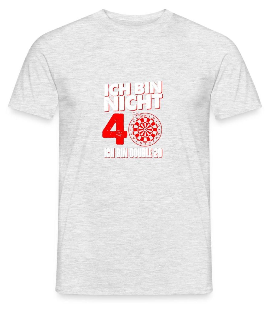 Spreadshirt 40. Geburtstag | Dart | Double 20 Männer T-Shirt, 4XL, Grau meliert