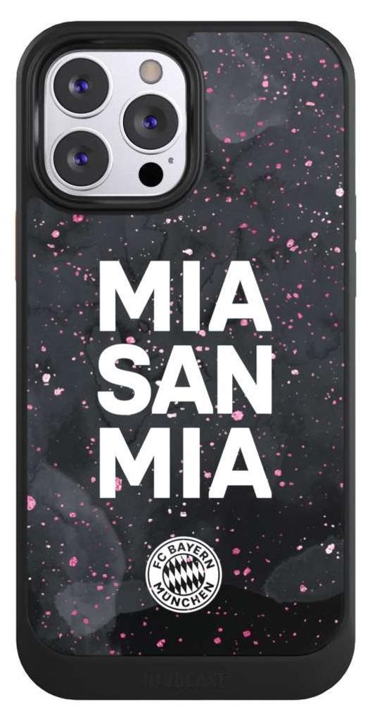 NIVOCASE Hülle für Apple iPhone 13 Pro Max Handyhülle NIVOcore Case Schwarz FC Bayern München Mia San Mia Girl Style