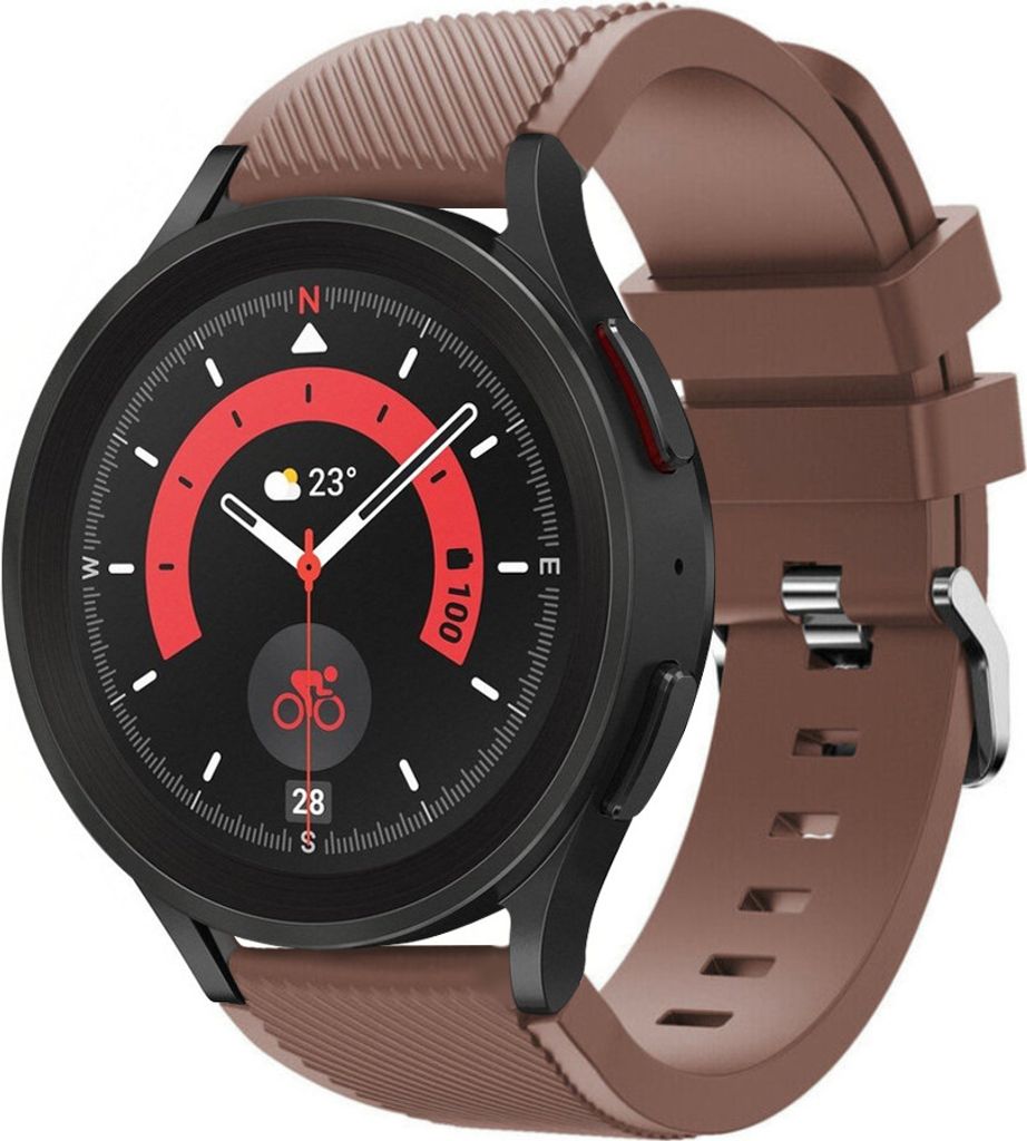 Strap-it Samsung Galaxy Watch 5 Pro Silikonarmband (Kaffeebraun)