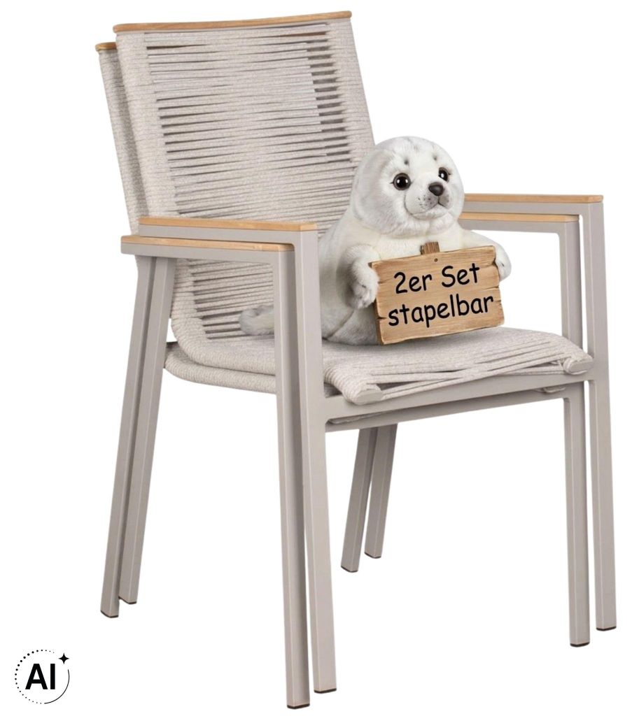 Gartensessel Gartentuhl 2er Set Alicante Stapelstuhl mit Produktbild 