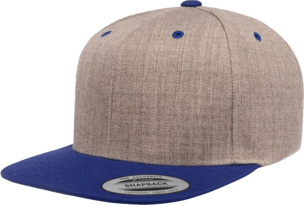 Yupoong Herren The Classic Baseballkappe, zweifarbig RW2887 (Einheitsgröße) (meliert/Königsblau)