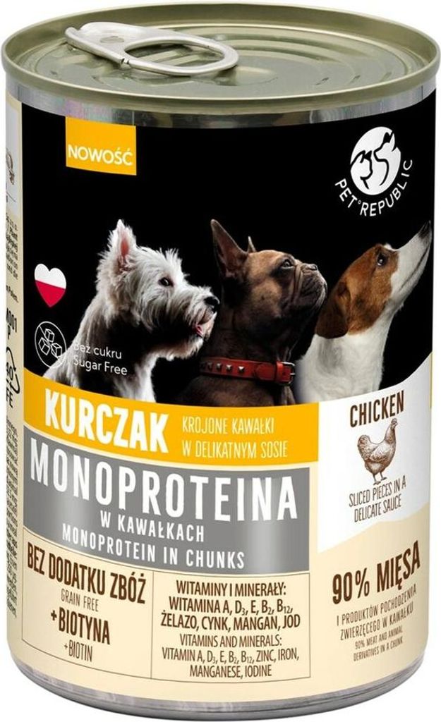 PET REPUBLIC Monoprotein Chicken - nassfutter für Hunde - 400g