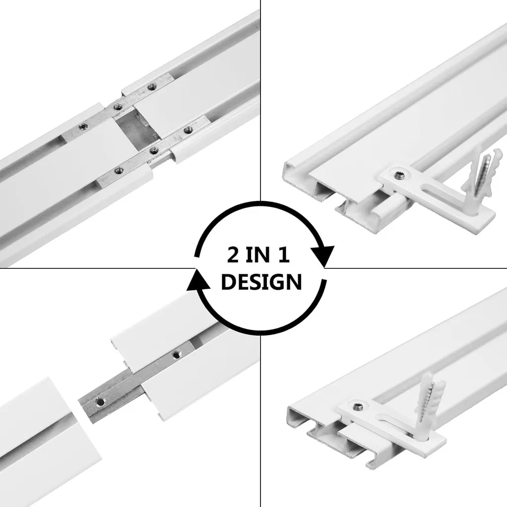 Binario Luxury MDEKOR 200cm Alluminio Bianco Doppio Binario LED - 5