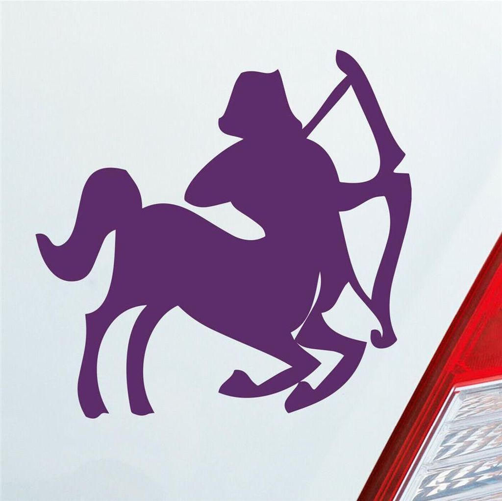 Auto Aufkleber Sternzeichen Schütze PKW Car KFZ Roller 10x10 cm Lila Sticker Heckscheibenaufkleber
