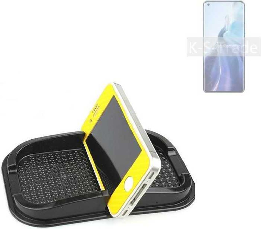 K-S-Trade Auto Anti Rutsch Matte Smartphone-Halter kompatibel mit Xiaomi Mi 11 Pro Haft Pad Armaturenbrett Handy-Halterung Silikon